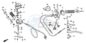 TRX200D FOURTRAX 200 drawing HANDLE LEVER/SWITCH/ CABLE