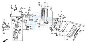 GL1500SE GOLDWING SE drawing HANDLE PIPE/TOP BRIDGE