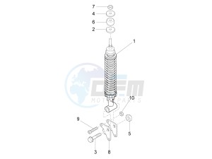 S 125 4T 3V IE NOABS E3 (APAC) drawing Rear suspension - Shock absorber/s