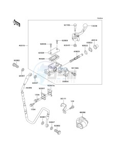 KX 500 E (E15-E16) drawing FRONT MASTER CYLINDER-- KX500-E16- -