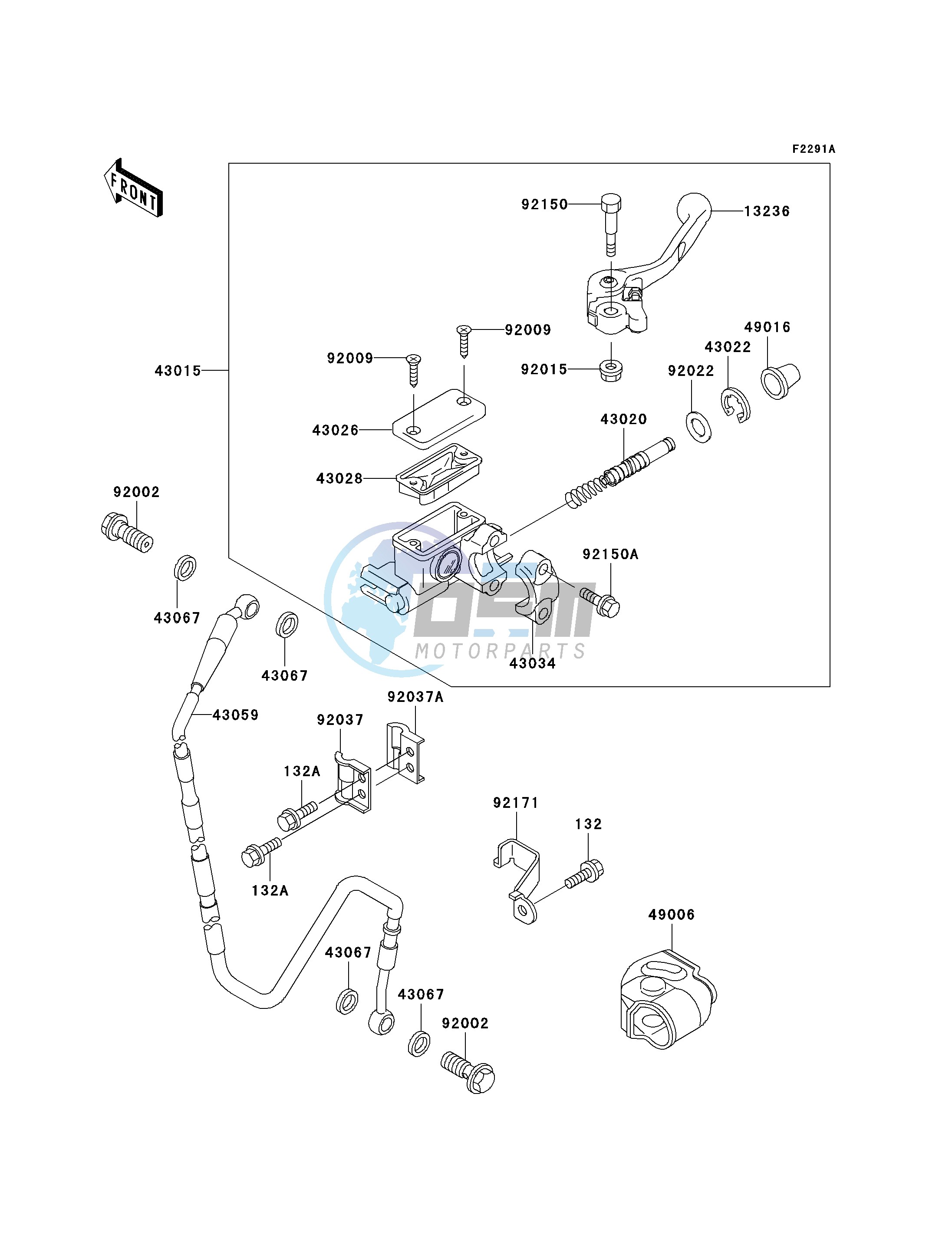 FRONT MASTER CYLINDER-- KX500-E16- -