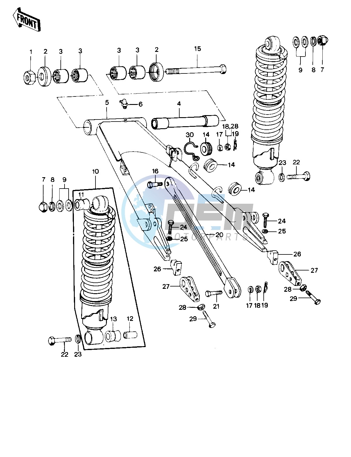 SWING ARM_SHOCK ABSORBERS -- 79-80 B3_B4- -