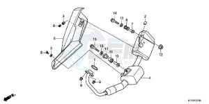 CBR125RTD CBR125RT UK - (E) drawing EXHAUST MUFFLER