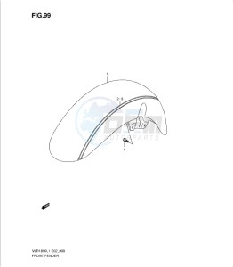 VLR1800 drawing FRONT FENDER (VLR1800TL1 E2)