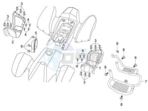 Oregon 250 drawing Central cover - Footrests