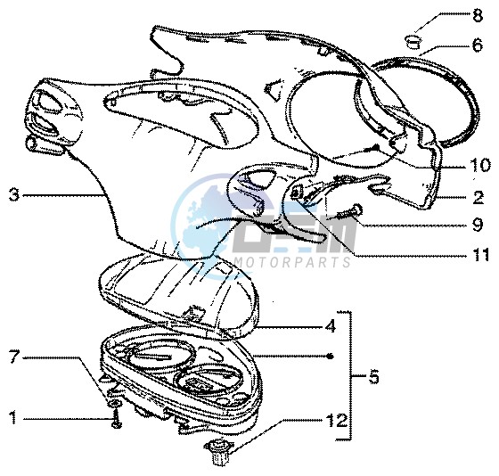 Speedometers Kms. - handlebar cover