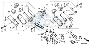 CRF250RG CRF250R ED drawing EXHAUST MUFFLER