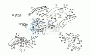 Nevada 750 drawing Front/rear mudguards