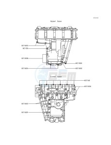 ZX 900 B [NINJA ZX-9R] (B4) [NINJA ZX-9R] drawing CRANKCASE BOLT PATTERN