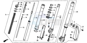 CR500R drawing FRONT FORK