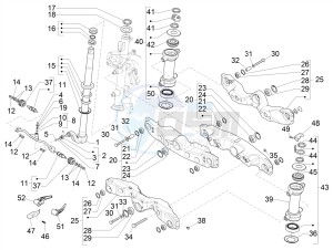 MP3 500 MAXI SPORT-BUSINESS-ADVANCED E4 ABS (EMEA-APAC) drawing Fork/steering tube - Steering bearing unit