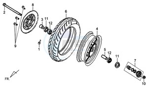 X'PRO 50 (45 KM/H) (AE05W4-FR) (L4-M1) (M1 - 2021) drawing FRONT WHEEL