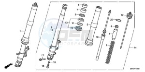 CB1000R9 Australia - (U) drawing FRONT FORK