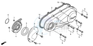 FES125A S-WING drawing LEFT CRANKCASE COVER