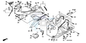 CBR600RR9 France - (F / CMF MME SPC) drawing LOWER COWL (L.) (CBR600RR9,A/RA9,A)