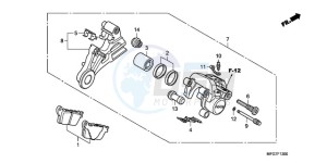 CB600F39 France - (F / CMF ST 25K) drawing REAR BRAKE CALIPER (CB600F/F3)