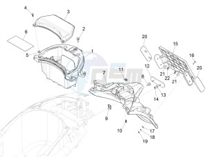 LIBERTY 150 150 IGET 4T 3V IE ABS (APAC) drawing Rear cover - Splash guard