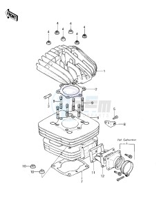 KX 420 A [KX420] (A1-A2) [KX420] drawing CYLINDER HEAD_CYLINDER_REED VALVE