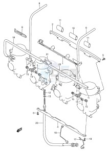 GSX750F (E2) drawing CARBURETOR FITTINGS