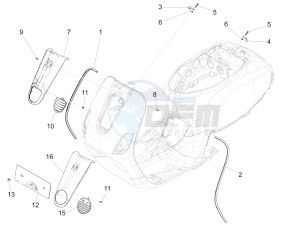 LXV 150 4T 3V E3 (APAC) (CN, RI, VT) drawing Front shield