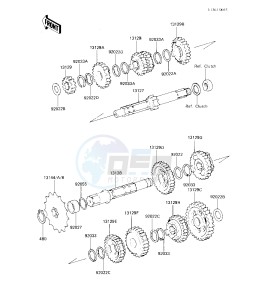 KX 125 B [KX125] (B1-B2) [KX125] drawing TRANSMISSION -- KX125-B1- -