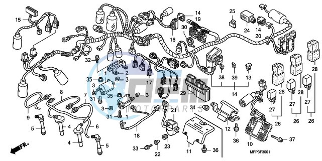 WIRE HARNESS/IGNITION COIL (CB1300S/CB1300SA)