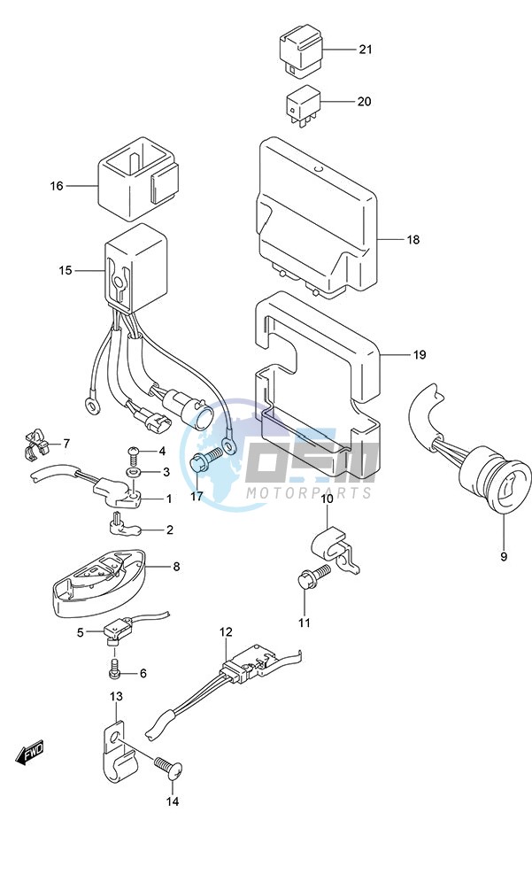 PTT Switch/Engine Control Unit