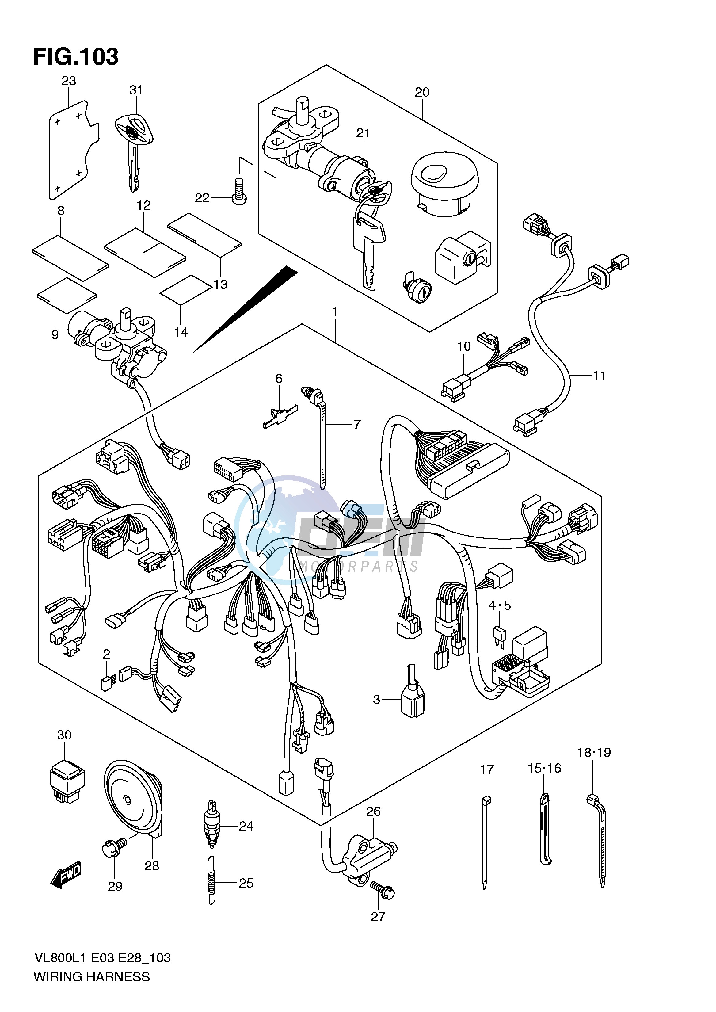 WIRING HARNESS (VL800TL1 E3)