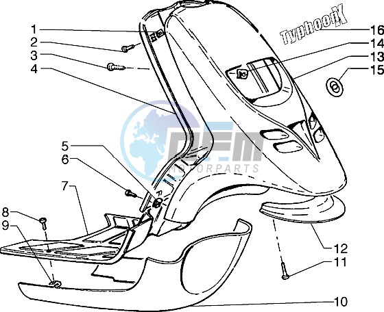 Front shield-Footboard-Spoiler