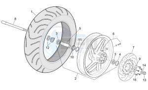 Leonardo 250 st (eng. Yamaha) drawing Front wheel