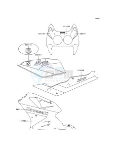 ZX 750 J [NINJA ZX-7] (J1-J2) [NINJA ZX-7] drawing DECAL-- GREEN_WHITE_BLUE- -