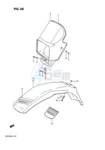 DR125S (E2) drawing HEADLAMP COVER - FRONT FENDER (MODEL H J)