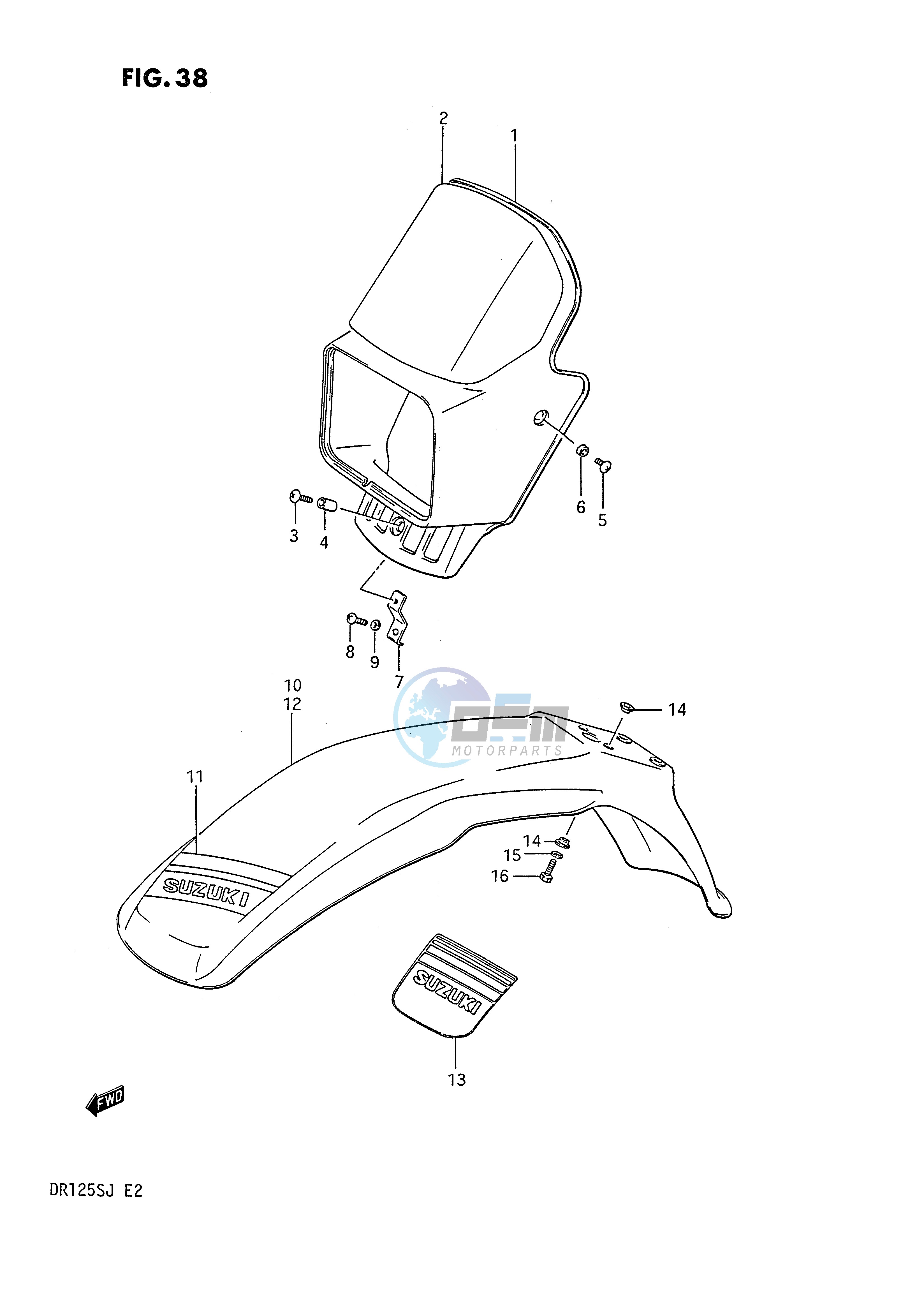 HEADLAMP COVER - FRONT FENDER (MODEL H J)