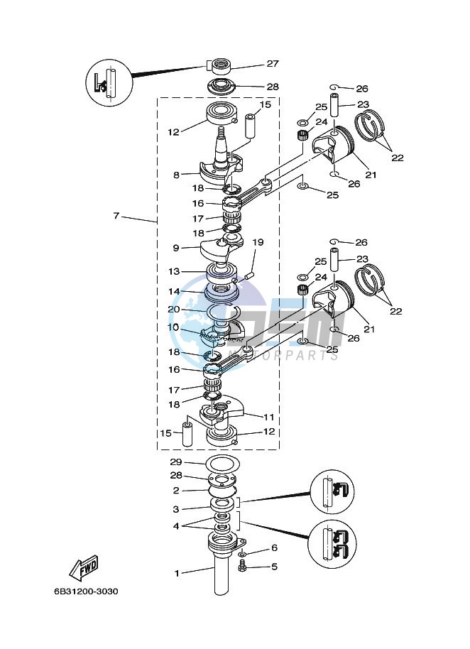 CRANKSHAFT--PISTON