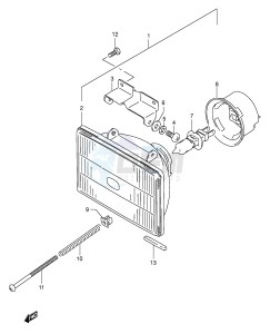 DR350 (E1) drawing HEADLAMP