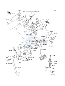 KRF 750 F [TERYX 750 4X4 NRA OUTDOORS] (F8F) F8F drawing BRAKE PEDAL_THROTTLE LEVER