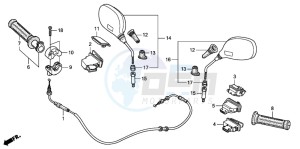 FES125 S-WING drawing SWITCH/CABLE/MIRROR (FES1253-5)(FES1503-5)