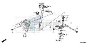 TRX500FE1G TRX500 Europe Direct - (ED) drawing STEERING SHAFT