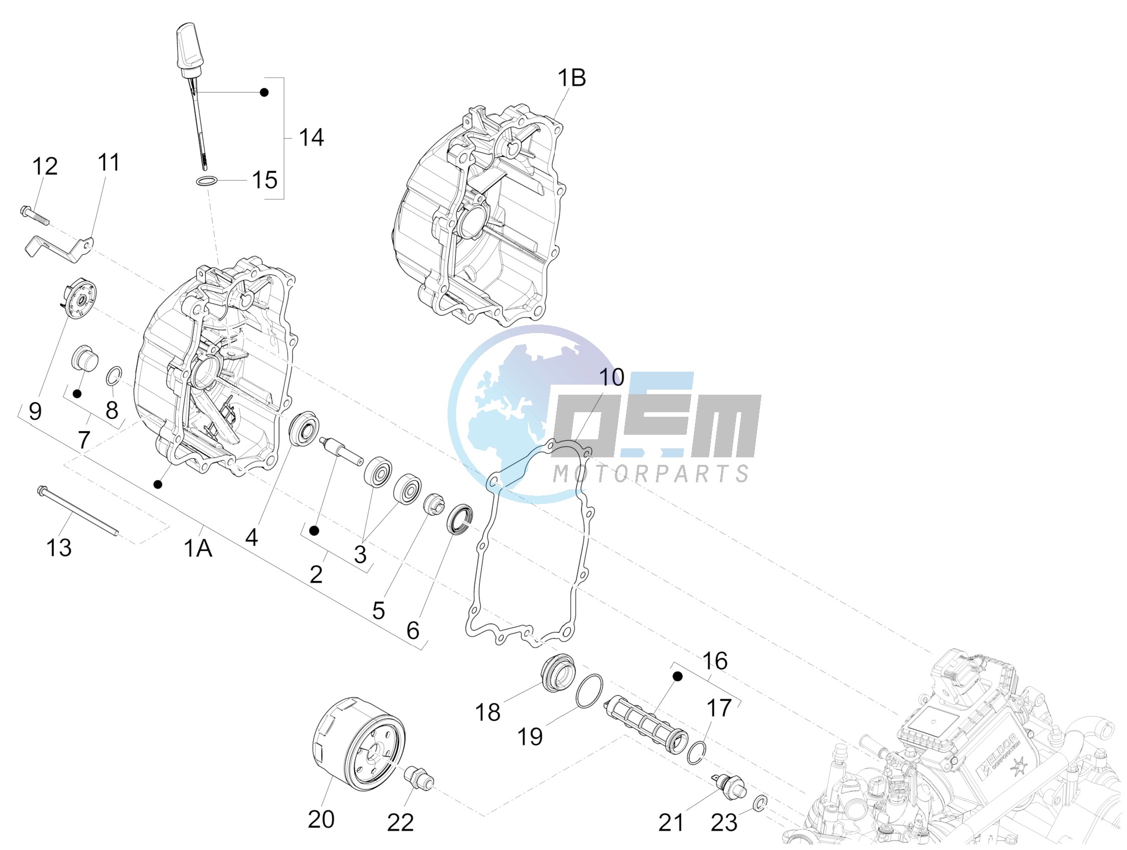 Flywheel magneto cover - Oil filter