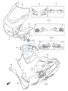 GSX-R1100W (E28) drawing COWLING BODY (MODEL S)