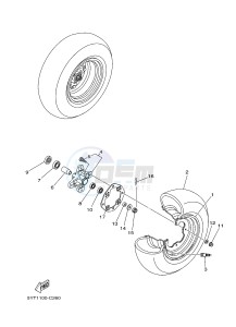 YFM350 YFM35RB RAPTOR 350 (1BS8 1BS7) drawing FRONT WHEEL