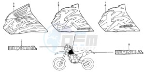 XR250R drawing MARK (XR250RT/V/W)