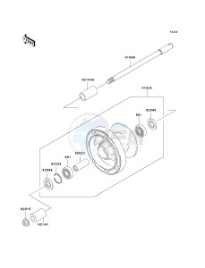 VN 1500 B [VULCAN 88 SE] (B1-B3) N8F drawing FRONT WHEEL