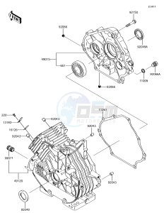 MULE SX KAF400JHF EU drawing Crankcase