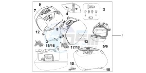 VFR800XB Crossrunner E drawing PEARL FADELESS WHITE PANNIER SET