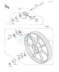 VN 1500 A [VULCAN 88] (A1-A5) [VULCAN 88] drawing FRONT HUB-- JA001441&NAMI- -