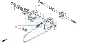 TRX400EX SPORTRAX 400 EX drawing REAR WHEEL AXLE/ DRIVE CHAIN