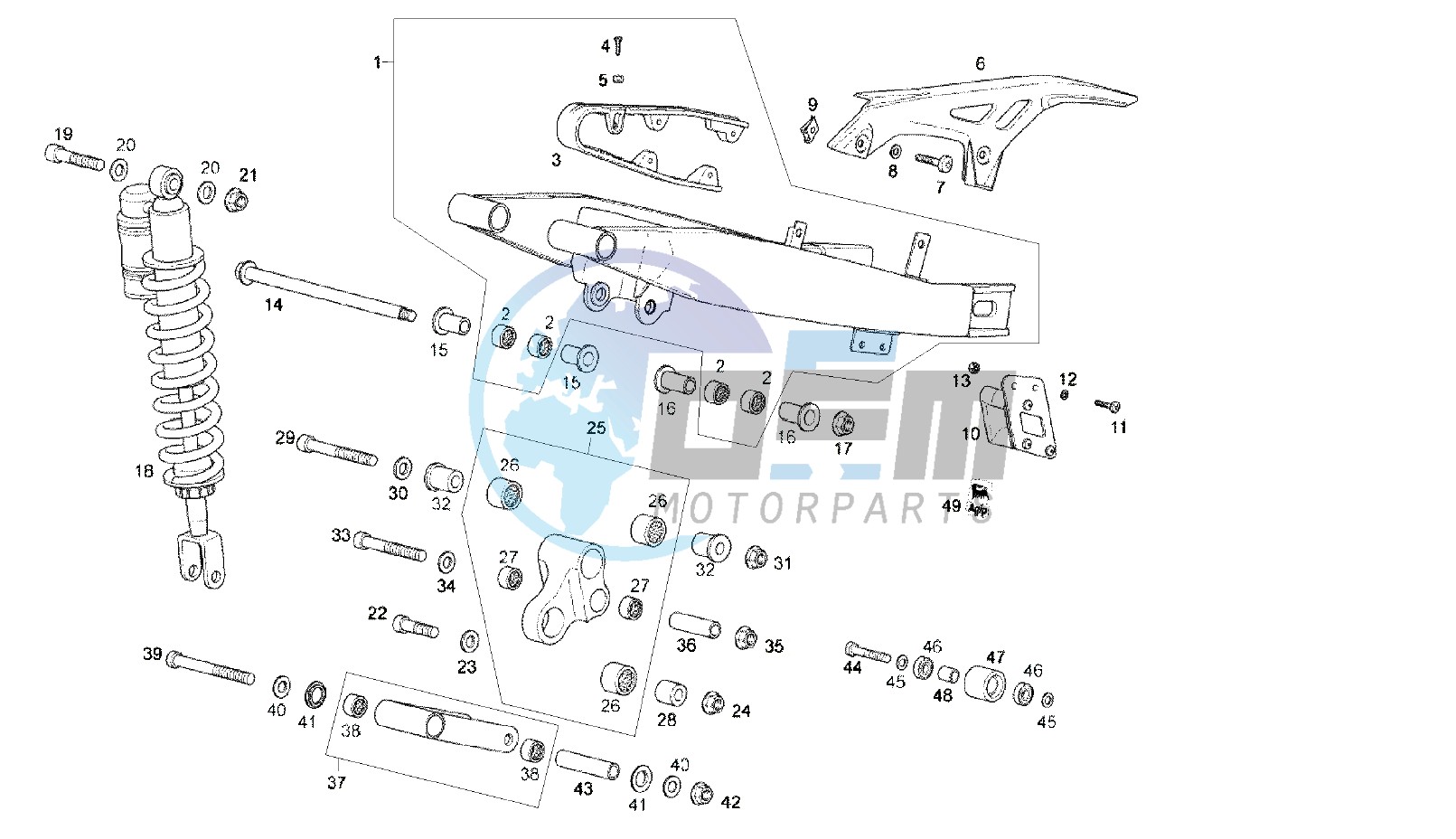 REAR SWING ARM - REAR SHOCK ABSORBER