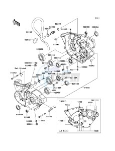 KX250F KX250T7F EU drawing Crankcase