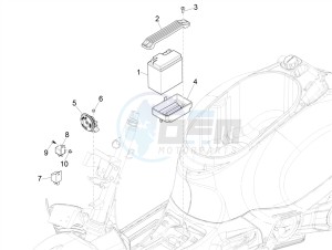 GTS 300 SUPER HPE 4T 4V IE ABS E4 (NAFTA) drawing Remote control switches - Battery - Horn